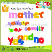 2015 crianças baratas engraçadas brinquem caixa de letras de madeira colorida